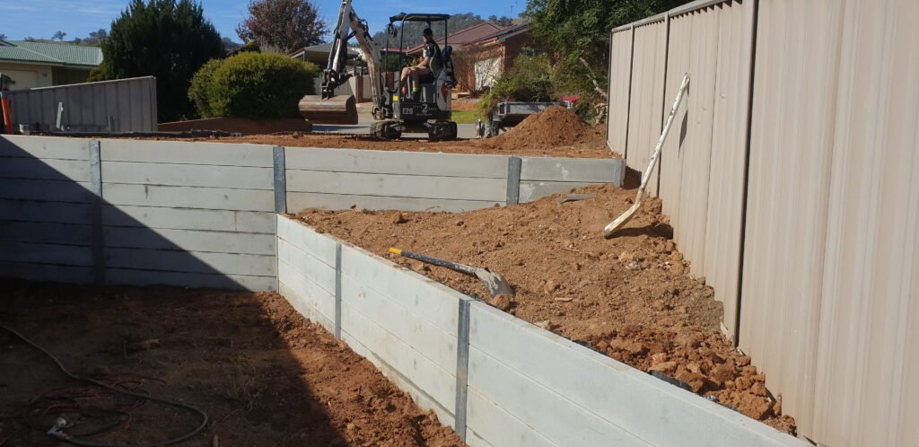 Retaining wall preparation and excavation project
