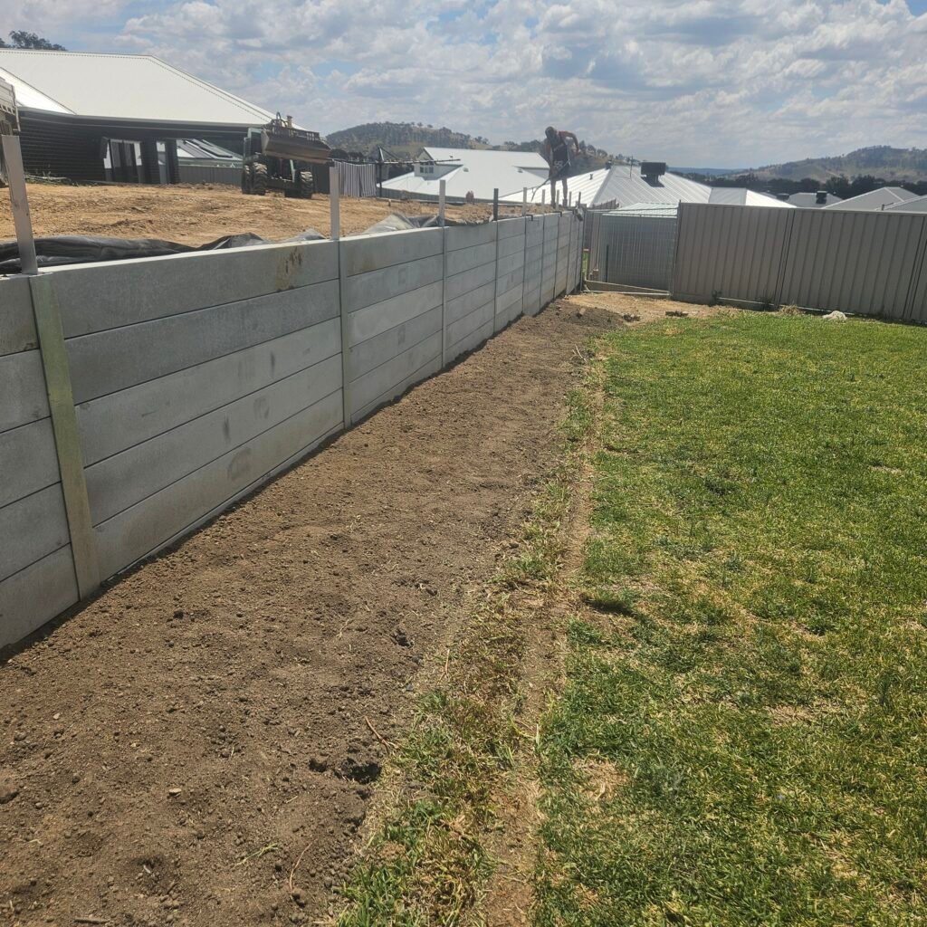 Concrete sleeper retaining wall project