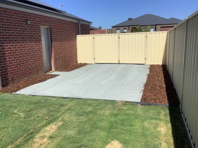 Completed lawn, bark garden and driveway preparation by A1 Retaining