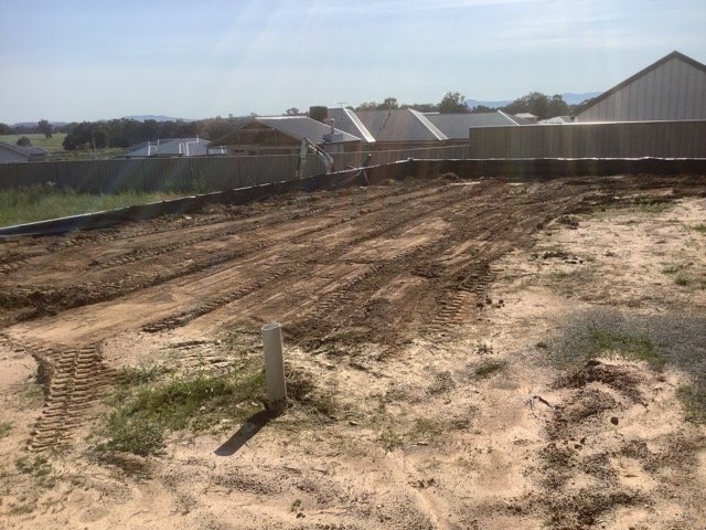 Large residential ground area prepared during earthworks