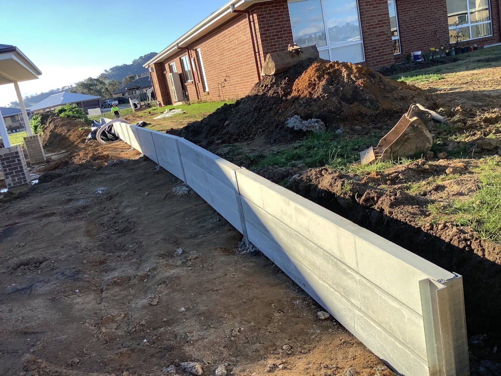 Residential site preparation for an A1 Retaining project